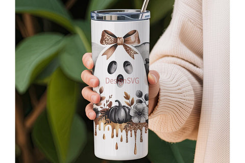 Spooky Ghost Halloween 20oz Tumbler Wrap Sublimation DesignSVG 