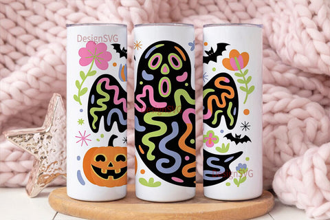 Spooky Ghost Halloween 20oz Tumbler Wrap Sublimation DesignSVG 