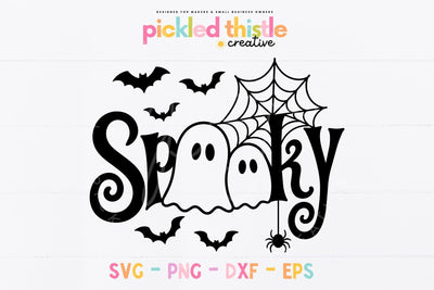 Spooky Ghost Halloween Cut File SVG Pickled Thistle Creative 