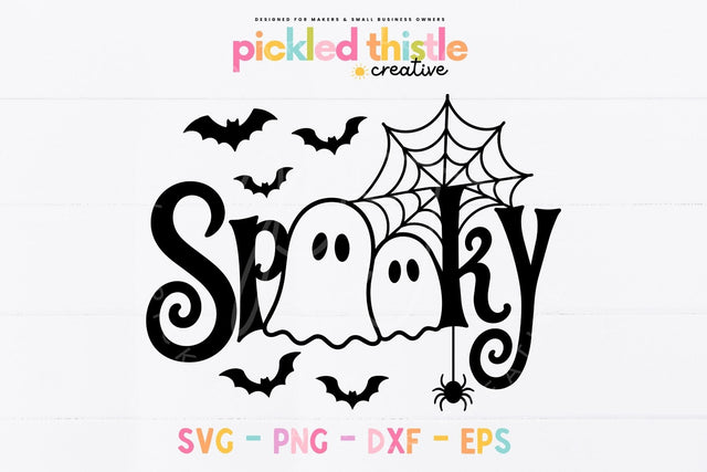 Spooky Ghost Halloween Cut File SVG Pickled Thistle Creative 