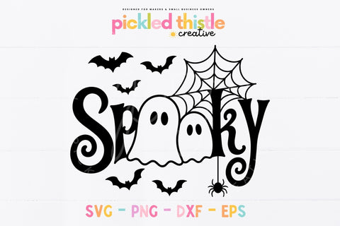 Spooky Ghost Halloween Cut File SVG Pickled Thistle Creative 