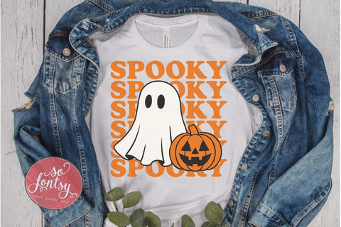 Spooky Ghost - Halloween Fun SVG PNG DXF EPS Files SVG So Fontsy VIP Design Shop 