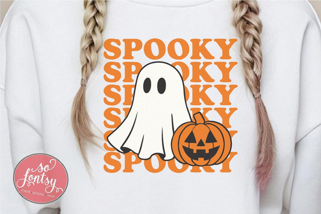 Spooky Ghost - Halloween Fun SVG PNG DXF EPS Files SVG So Fontsy VIP Design Shop 