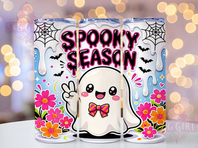 Spooky Ghost Leopard Glow 20oz Tumbler, Spooky Ghost, Leopard Print, Glow Effect, Halloween Theme, Creepy Charm, Skinny Tumbler, Sublimation PNG Sublimation SvggirlplusArt 