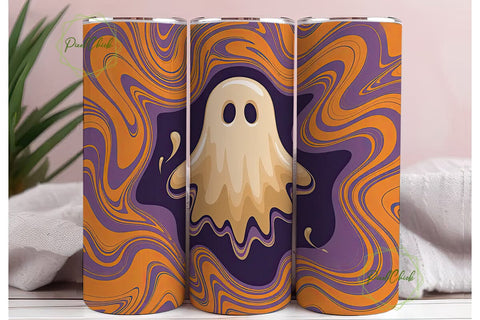 Spooky Ghost Marble 20oz Tumbler Wrap Sublimation PixelChick 