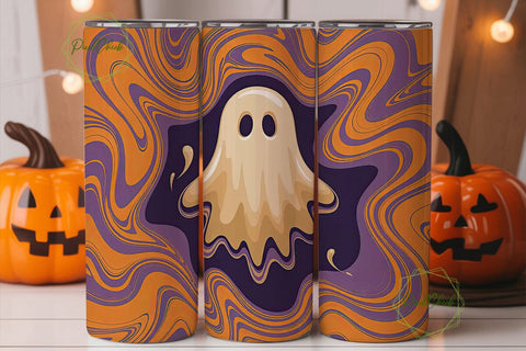 Spooky Ghost Marble 20oz Tumbler Wrap Sublimation PixelChick 