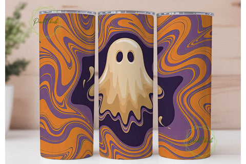Spooky Ghost Marble 20oz Tumbler Wrap Sublimation PixelChick 