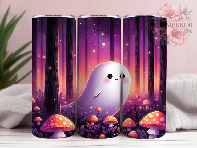 Spooky Ghost Mushroom Forest Tumbler Wrap, Mushroom Forest Wrap, 20Oz Sublimation Design, Haunted Woods Cup, Gothic Mushroom Drinkware, Halloween Forest Tumbler, Creepy Mushroom Wrap Sublimation Li Zamperini 
