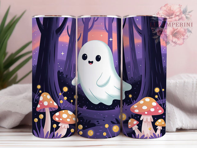 Spooky Ghost Mushroom Forest Tumbler Wrap, Mushroom Forest Wrap, 20Oz Sublimation Design, Haunted Woods Cup, Gothic Mushroom Drinkware, Halloween Forest Tumbler, Creepy Mushroom Wrap Sublimation Li Zamperini 