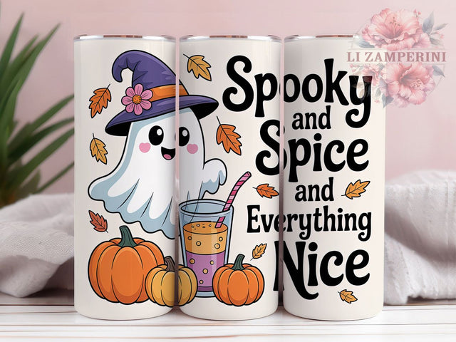 Spooky Ghost Pumpkin Spice Tumbler, Ghost Latte, 20Oz Tumbler, Sublimation Design, Pumpkin Spice, Halloween Wrap, Cute & Creepy Sublimation Li Zamperini 