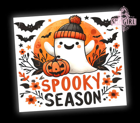 Spooky Ghost Tumbler, Halloween Decor, 20oz Sublimation, Ghost Lover Tumbler, Fall Drinkware, Halloween Gift, Instant Digital Download Sublimation SvggirlplusArt 