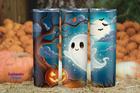 Spooky Ghost Tumbler Wrap | Halloween Tumbler Wrap for Sublimation Sublimation Sublimatiz Designs 