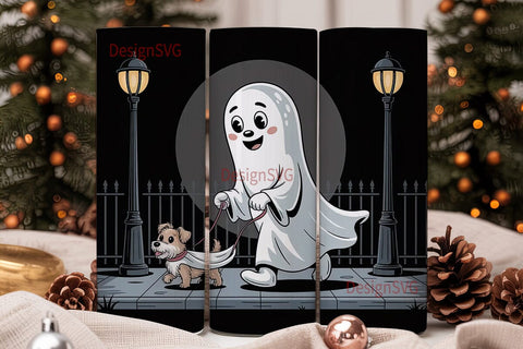 Spooky Ghost Walk 20oz Tumbler Wrap Sublimation DesignSVG 