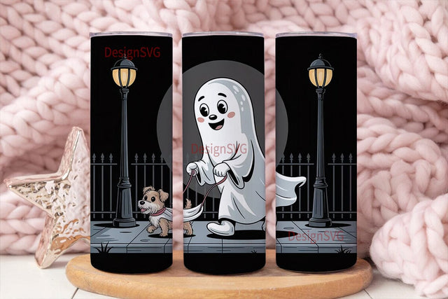 Spooky Ghost Walk 20oz Tumbler Wrap Sublimation DesignSVG 