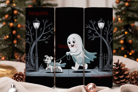 Spooky Ghost Walk 20oz Tumbler Wrap Sublimation DesignSVG 