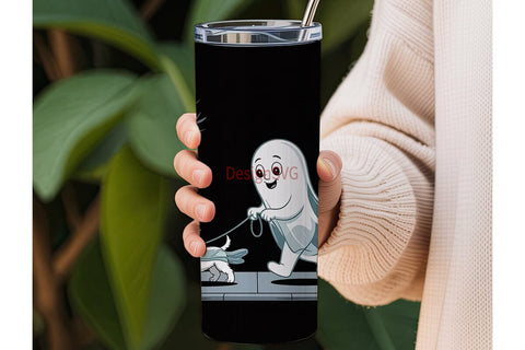 Spooky Ghost Walk 20oz Tumbler Wrap Sublimation DesignSVG 