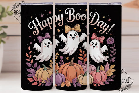 Spooky Ghostly Garden 20oz Tumbler Wrap Sublimation sassyprint 