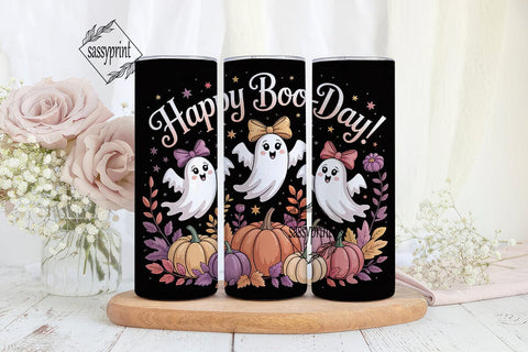 Spooky Ghostly Garden 20oz Tumbler Wrap Sublimation sassyprint 