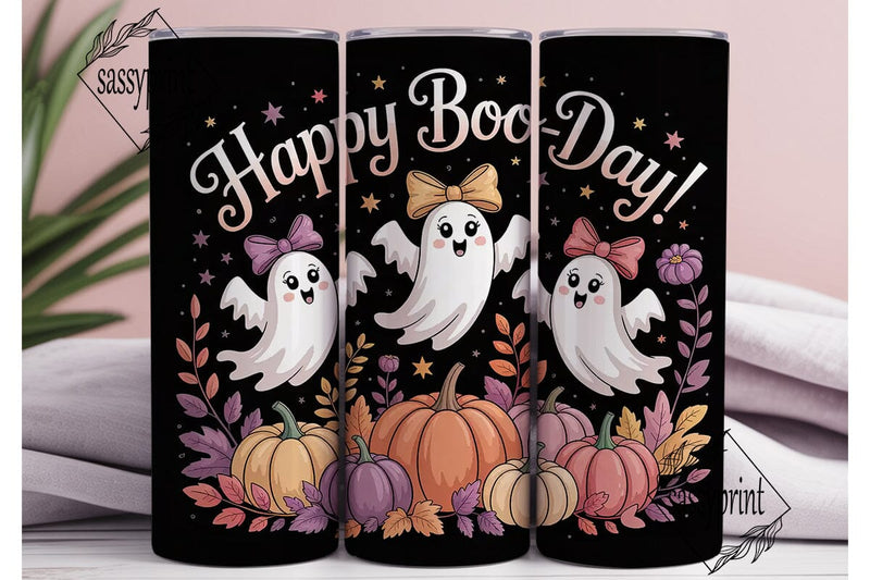 Spooky Ghostly Garden 20oz Tumbler Wrap Sublimation sassyprint 