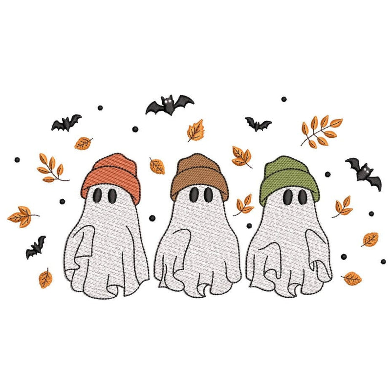Spooky Ghosts Embroidery Design, Halloween Embroidery File, 3 sizes Embroidery/Applique DESIGNS Nino Nadaraia 