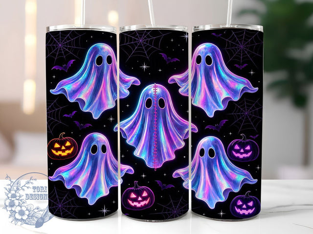 Spooky Ghosts Halloween 20oz Tumbler, Ghost Motif, Spooky Theme, Halloween Design, Eerie Charm, Festive Style, 20oz Wrap, Sublimation Tumbler Sublimation ToriDesigns 