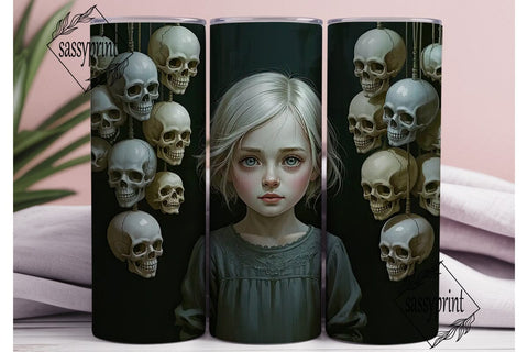 Spooky Girl 20oz Tumbler Wrap Sublimation sassyprint 