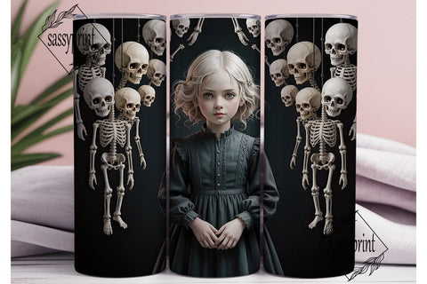 Spooky Girl 20oz Tumbler Wrap Sublimation sassyprint 
