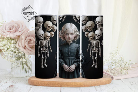 Spooky Girl 20oz Tumbler Wrap Sublimation sassyprint 