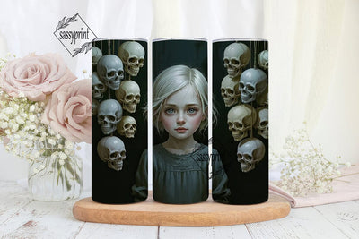 Spooky Girl 20oz Tumbler Wrap Sublimation sassyprint 