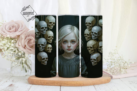 Spooky Girl 20oz Tumbler Wrap Sublimation sassyprint 