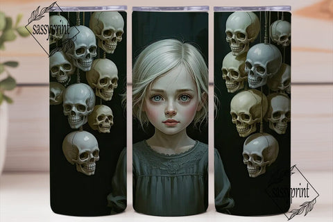 Spooky Girl 20oz Tumbler Wrap Sublimation sassyprint 