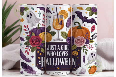 Spooky Girl Halloween 20oz Tumbler Wrap Sublimation PixelChick 