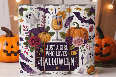 Spooky Girl Halloween 20oz Tumbler Wrap Sublimation PixelChick 