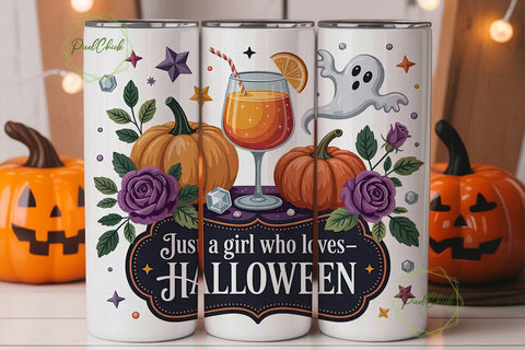 Spooky Girl Halloween 20oz Tumbler Wrap Sublimation PixelChick 