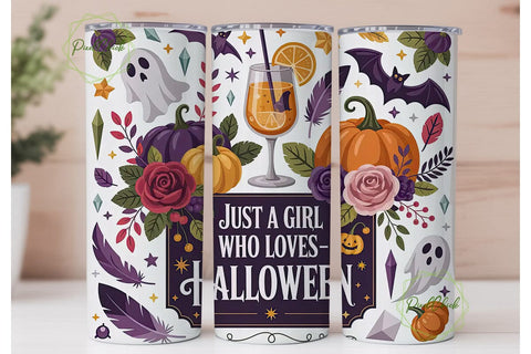 Spooky Girl Halloween 20oz Tumbler Wrap Sublimation PixelChick 