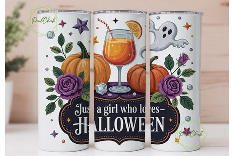 Spooky Girl Halloween 20oz Tumbler Wrap Sublimation PixelChick 