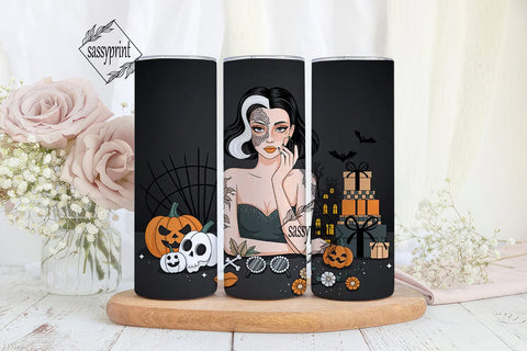 Spooky Glam Halloween 20oz Tumbler Wrap Sublimation sassyprint 
