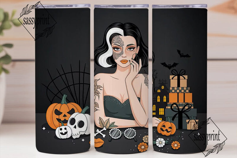 Spooky Glam Halloween 20oz Tumbler Wrap Sublimation sassyprint 