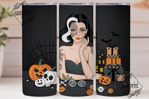 Spooky Glam Halloween 20oz Tumbler Wrap Sublimation sassyprint 
