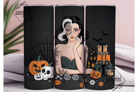 Spooky Glam Halloween 20oz Tumbler Wrap Sublimation sassyprint 