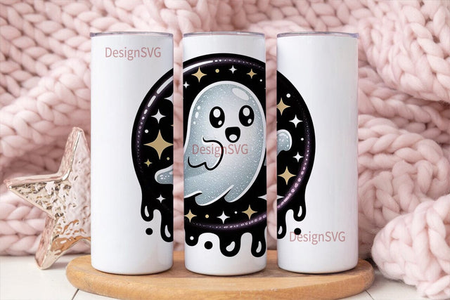 Spooky Glitter Ghost 20oz Tumbler Wrap Sublimation DesignSVG 