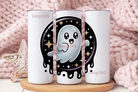 Spooky Glitter Ghost 20oz Tumbler Wrap Sublimation DesignSVG 