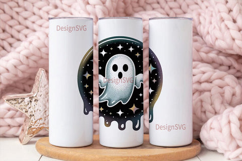 Spooky Glitter Ghost 20oz Tumbler Wrap Sublimation DesignSVG 