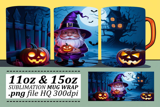 Spooky Gnome Mug Wrap Sublimation Sublimation afrosvg 