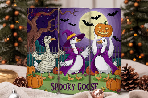 Spooky Goose 20oz Tumbler Wrap Sublimation DesignSVG 