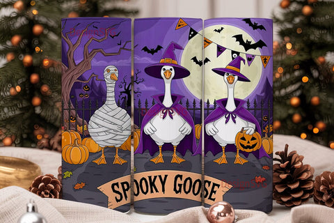 Spooky Goose 20oz Tumbler Wrap Sublimation DesignSVG 