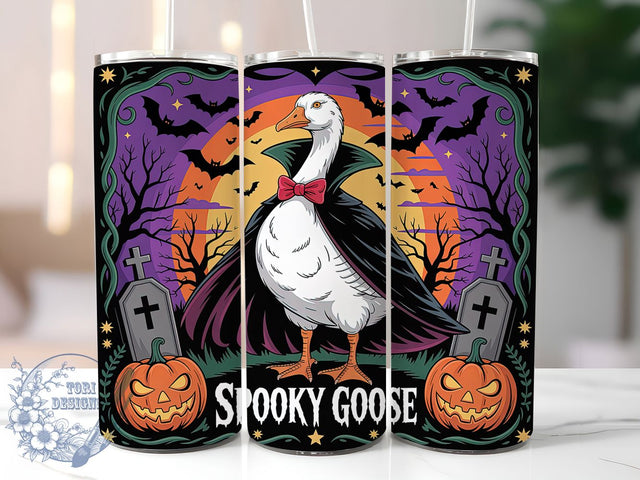 Spooky Goose Halloween Tumbler Wrap, Goose Tumbler Wrap, 20oz Skinny Tumbler, Spooky Season Png, Funny Halloween Png, Sublimation Design, Tumbler Wrap Download Sublimation ToriDesigns 