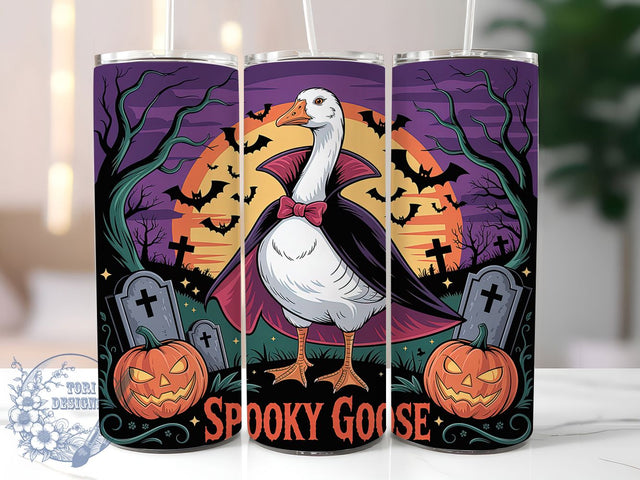 Spooky Goose Halloween Tumbler Wrap, Goose Tumbler Wrap, 20oz Skinny Tumbler, Spooky Season Png, Funny Halloween Png, Sublimation Design, Tumbler Wrap Download Sublimation ToriDesigns 