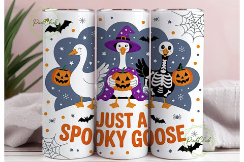 Spooky Goose Halloween Tumbler Wrap PNG Sublimation PixelChick 