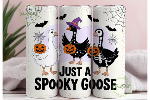 Spooky Goose Halloween Tumbler Wrap PNG Sublimation PixelChick 